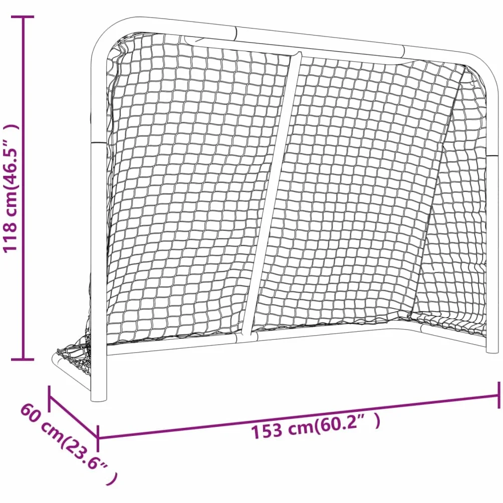 Générique But de Hockey avec Filet Rouge et Blanc 153x60x118 cm,Buts de Hockey sur Gazon,8.88KG-93741