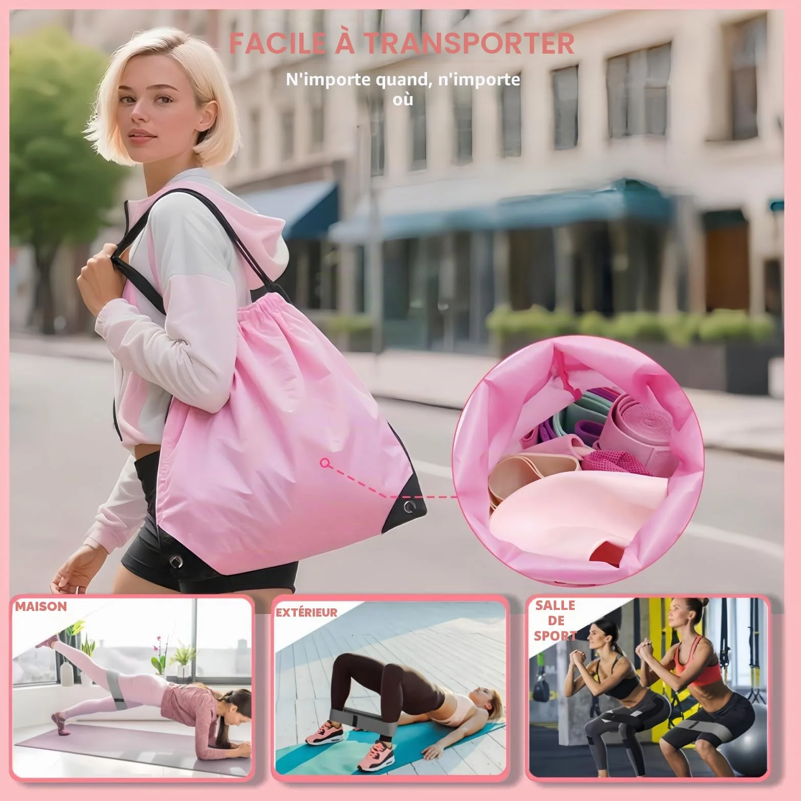 Nuplot Ensemble de Pilates Essentiel pour Femme : Meilleur Ensemble de Pilates pour l'entraînement à la Maison avec Anneau de Pilates et Ensemble de balles, Bande de résistance pour Figure 8, Bandeau