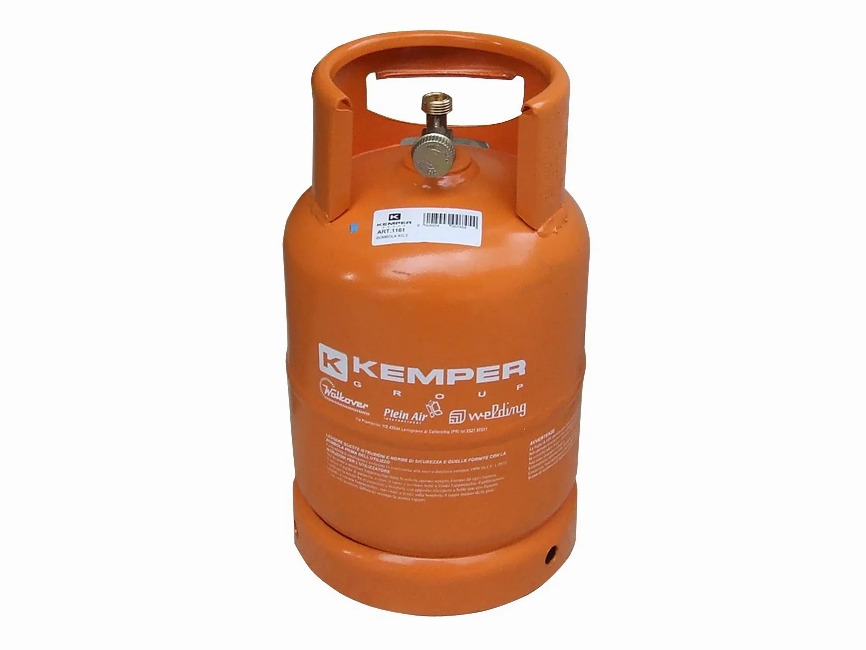 Kemper-1161 bouteille vide 3 Kg attaque italien Orange color : Orange