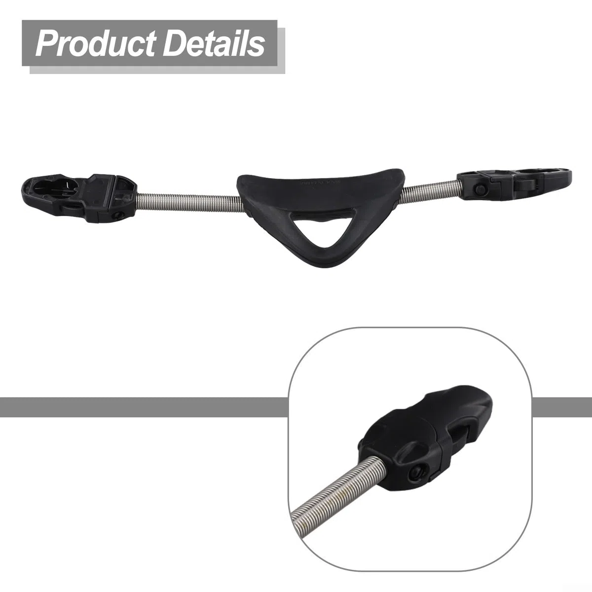 Lot de 2 sangles de plongée Bungee Straps EBS - Portables - En acier inoxydable - Résistantes à l'eau de mer - Sangles antidérapantes - Bonne résistance - Pour aileron Cressi, Mares - Noir