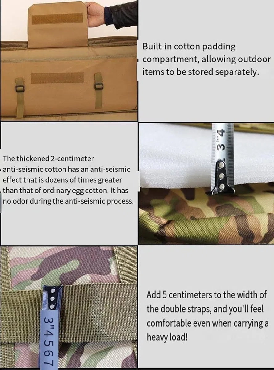 Housse De Transport Airsoft, Étui pour Doubles Fusils De Chasse ​Rembourée Sac pour Fusils À Air/Fusils De Chasse Rembourée Sac pour Port De Tir Sports,Sac Tactique Militaire B,47in/120cm