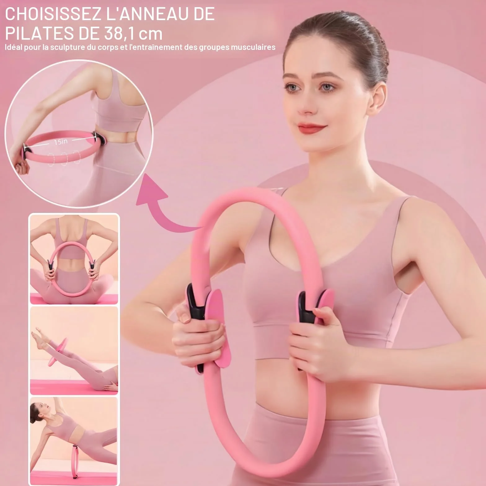 Nuplot Ensemble de Pilates Essentiel pour Femme : Meilleur Ensemble de Pilates pour l'entraînement à la Maison avec Anneau de Pilates et Ensemble de balles, Bande de résistance pour Figure 8, Bandeau