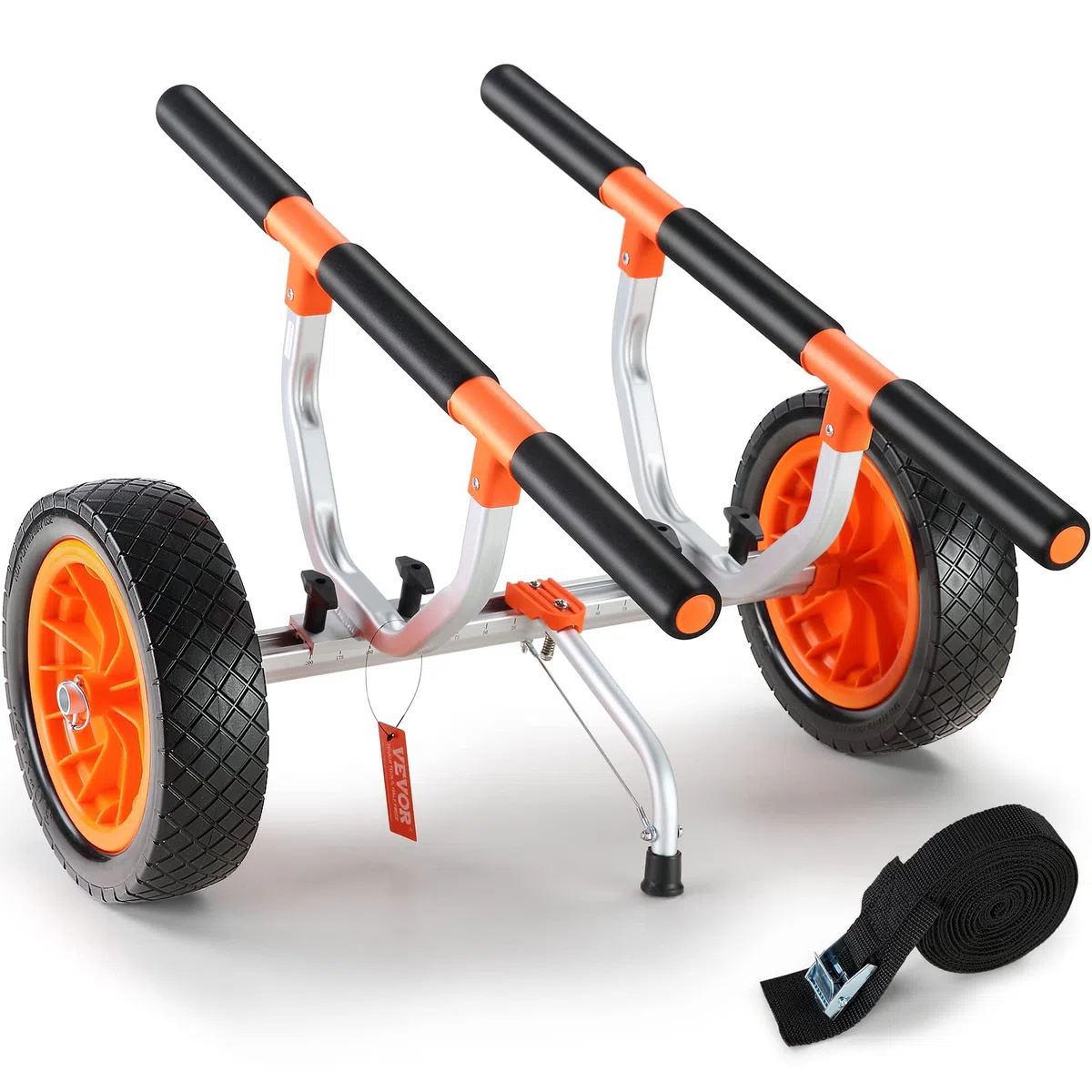 VEVOR Chariot de Kayak Chariot Transport Canoë Détachable avec Roues PleinesAjustable Pied de Support Antidérapant pour Kayaks Canoës Planches à Pagaie Tapis Flottants Bateaux