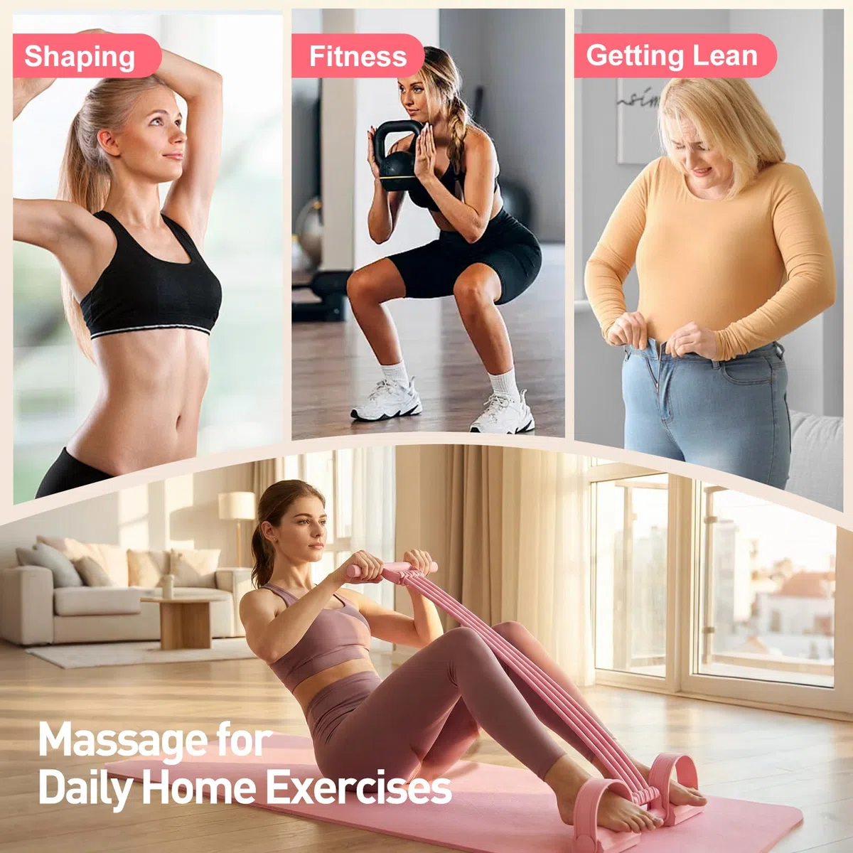 Élastique Musculation 8 Tubes avec Pédale, 2026 Pedal Resistance Bands with Handles, Bande de Résistance Multifonction 3 en 1 pour Pédales pour Abdominaux, Bras, Jambes, Minceur Yoga Sport