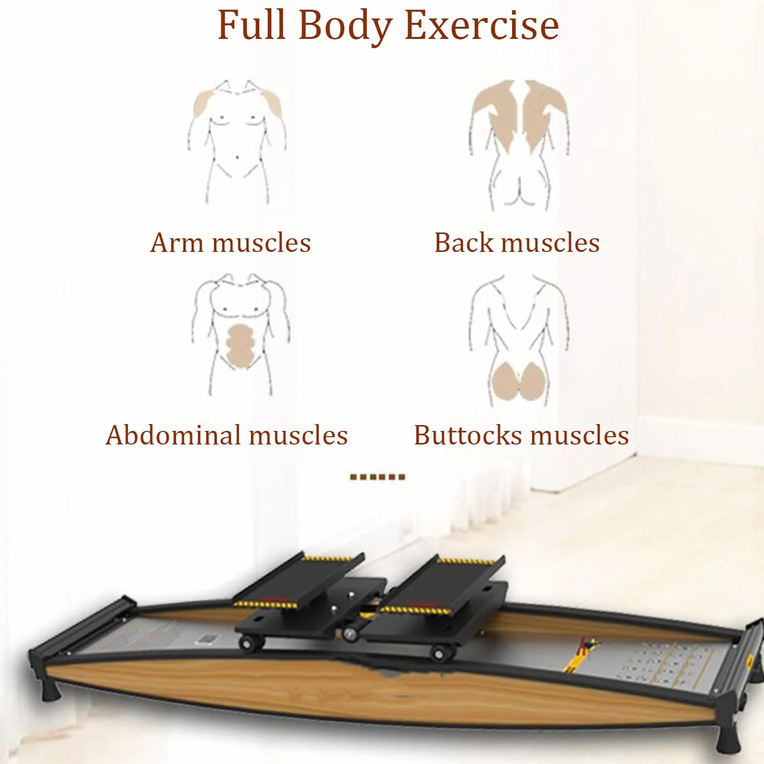 Machine de Ski simulée en intérieur, Ensemble d'outils d'entraînement de Force et d'équilibre, avec Canne de Marche, résistance Librement réglable de 0 à 100 kg