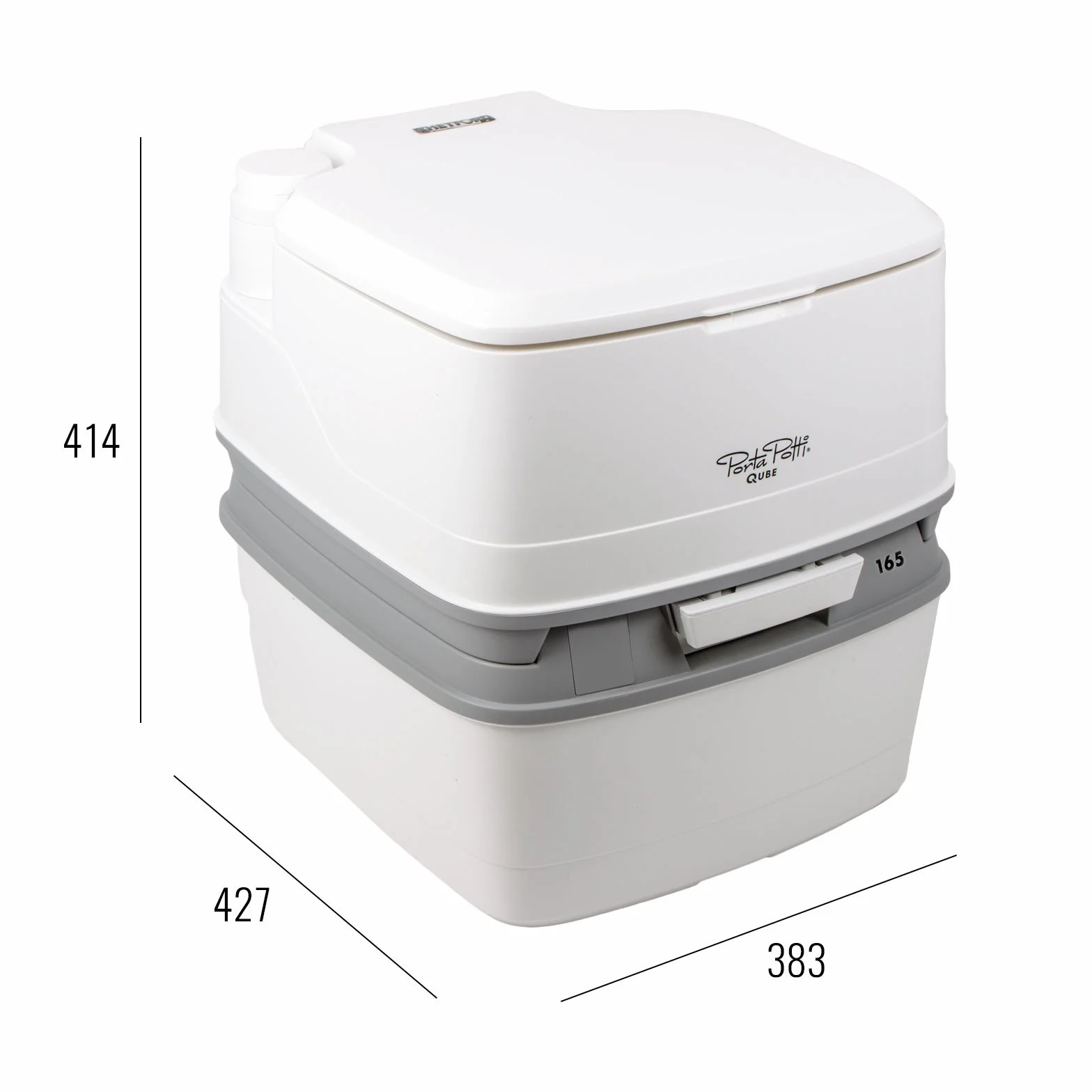 Thetford Porta Potti Qube 165 Toilettes de Camping Réservoir 21 l Hauteur d'assise Naturelle