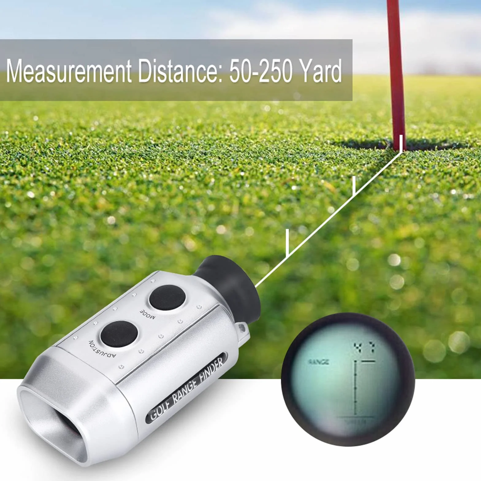 Télémètre pour télémètre de golf et de chasse,testeur de distance de golf portable de haute précision, testeur de distance de télescope, balayage continu en mode pente, télémètre de golf testeur