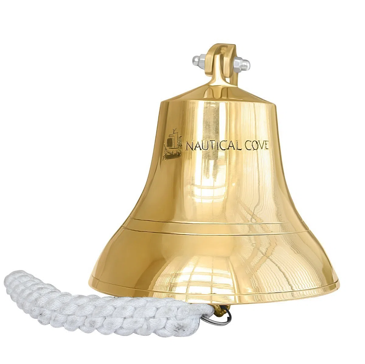 Nagina International Nautical Cove - Navires en Laiton Massif - Cloche de 6 "de Hauteur et à Fixer au Mur - Anneau Clair pour Utilisation intérieure et extérieure