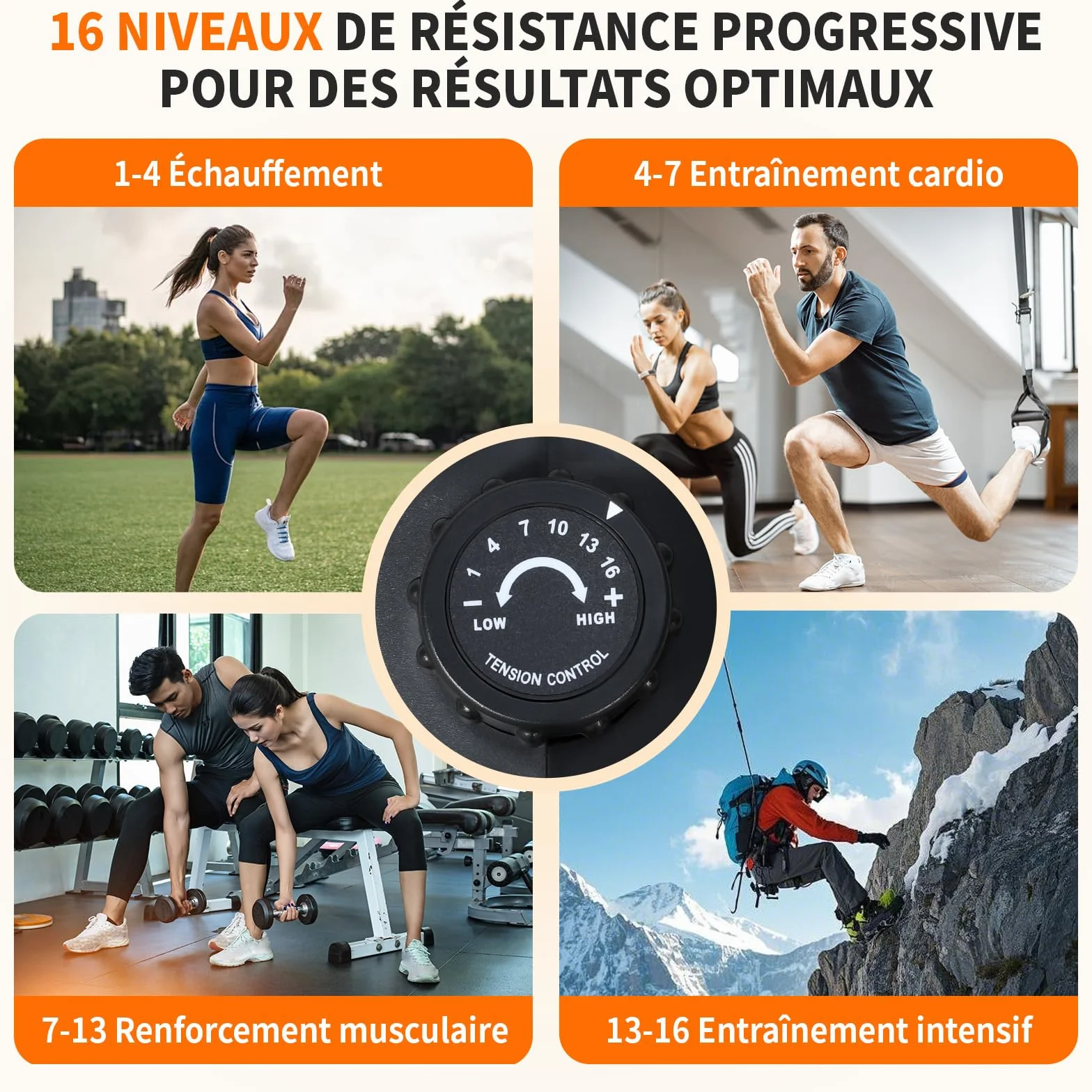 Vélo d'Appartement, Vélo Couché Semi-allongé Magnétique avec 16 Niveaux de Résistance Réglables, Vélo de Fitness avec Écran LCD, Poignées de Fréquence Cardiaque, Capacité de Charge de 100 kg