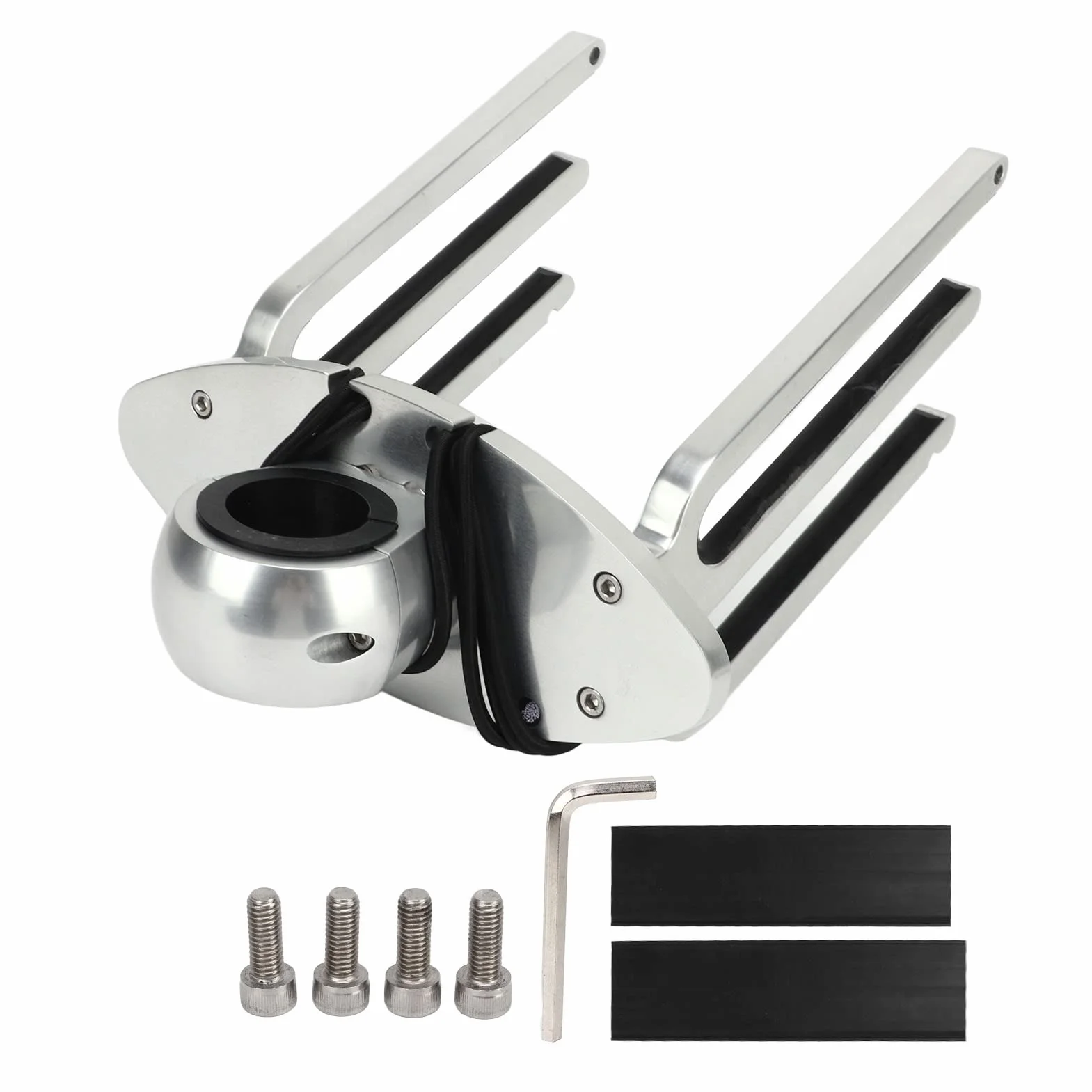 Wakeboard Rack 6061 Aviation Grade Aluminium Wakeboard Tower Rack Support de Support de Wakeboard à Angle Réglable en Alliage D'aluminium Poli pour Tube de Serrage 1,89 pouces