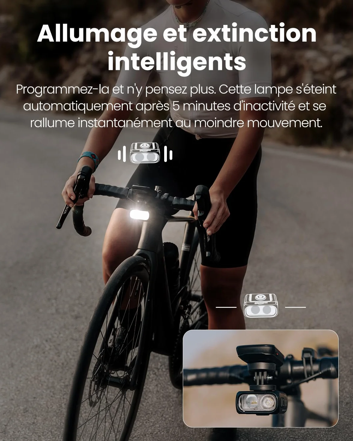 Magicshine Hori1300s Feux de Vélo Rechargeable USB-C Étanche IPX6