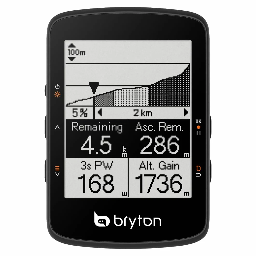 Bryton Rider 460 Compteur GPS Vélo 2,6 Pouces LCD, Assistance de Navigation Innovante, Compatible avec Vélos Électriques et Radar Vélo, Autonomie 32h, Bluetooth Ant, Étanche