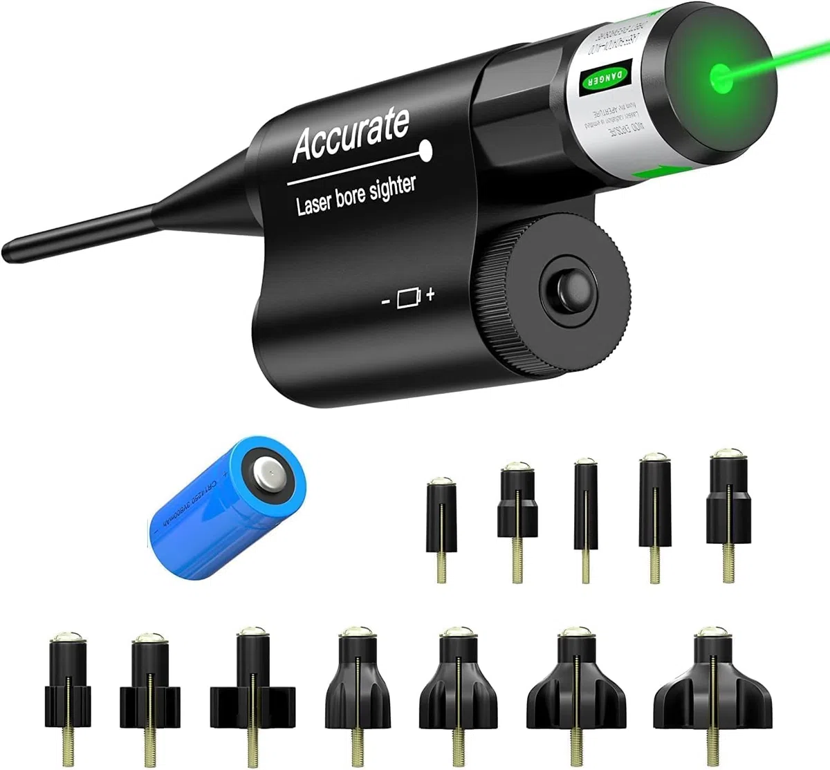 KinZon Viseur Laser Professionnel Vert - Compatible Calibres .17 à .78 & 12GA | Kit d'Alignement Haute Précision pour Fusils, Pistolets et Airsoft | Réglage Optique sans Tir