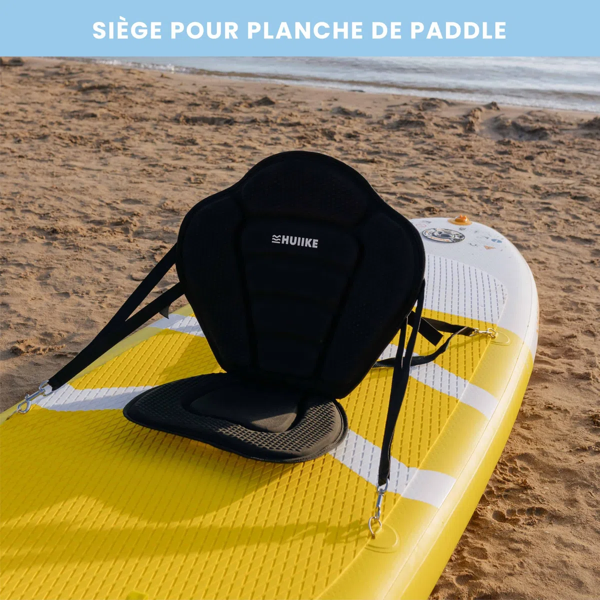 Siege Paddle Gonflable et Kayak avec 4 Sangles Réglables - HUIIKE | Siège Paddle Gonflable avec Sac Arrière, Accessoire Sup | Kayak Seat, Canoe et Paddleboard | Stand Up Board Accessoire pour Peche