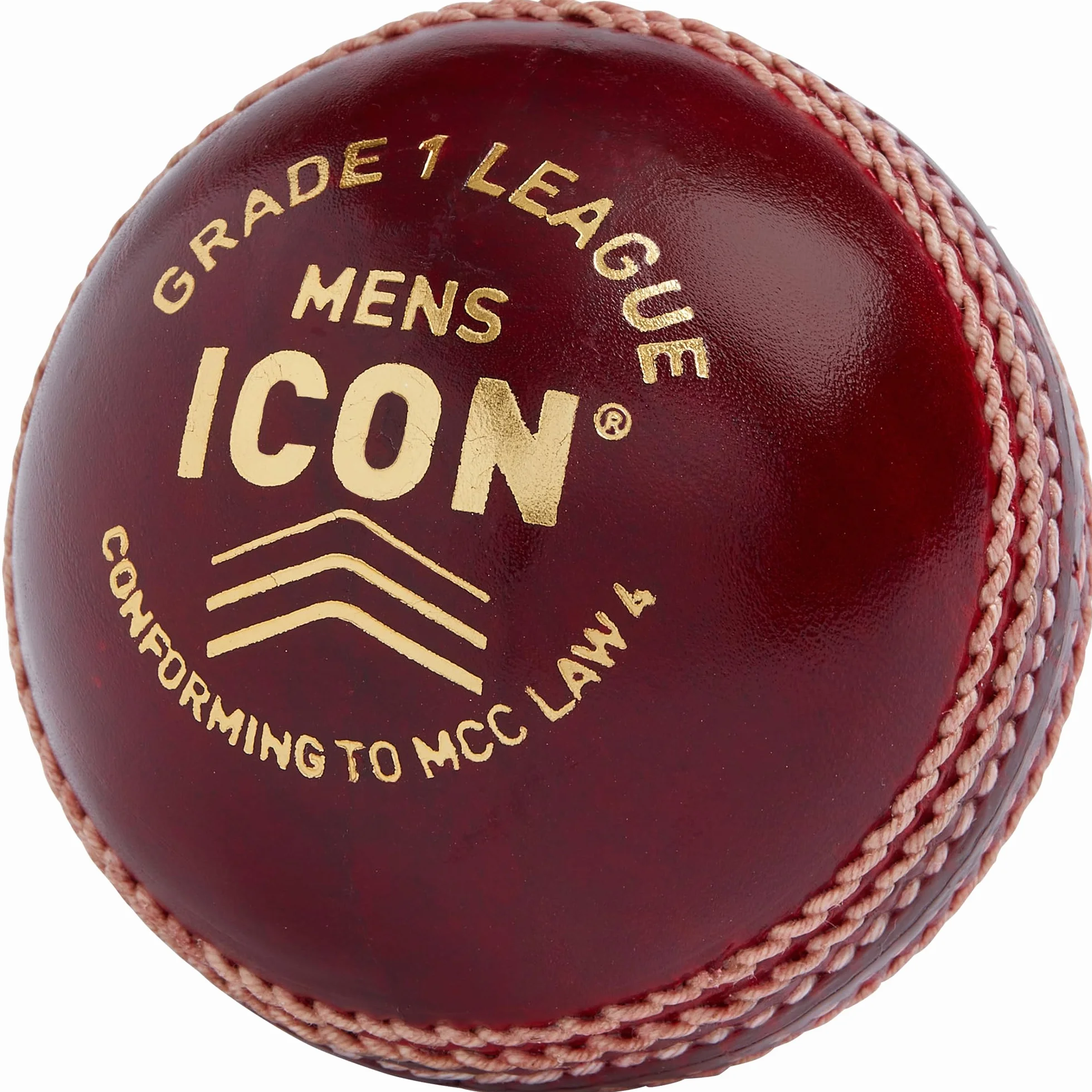 GM pour Homme Icon Grade 1 Ligue Balle de Cricket, Rouge, Senior