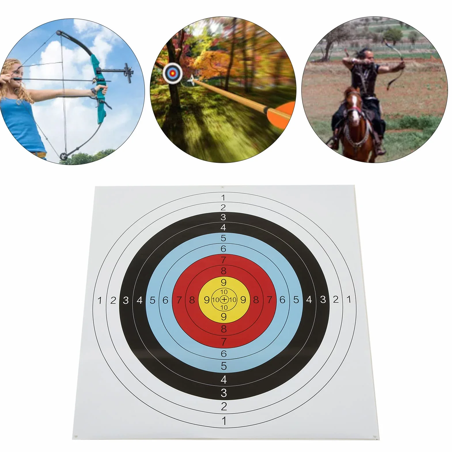 Papier Cible De Tir À l'arc High Performance, Épaisseur Double Face, 60cm, 30 Feuilles Idéales pour la Pratique, Training, Chasse, Outdoor et Indoor, Développement des compétences