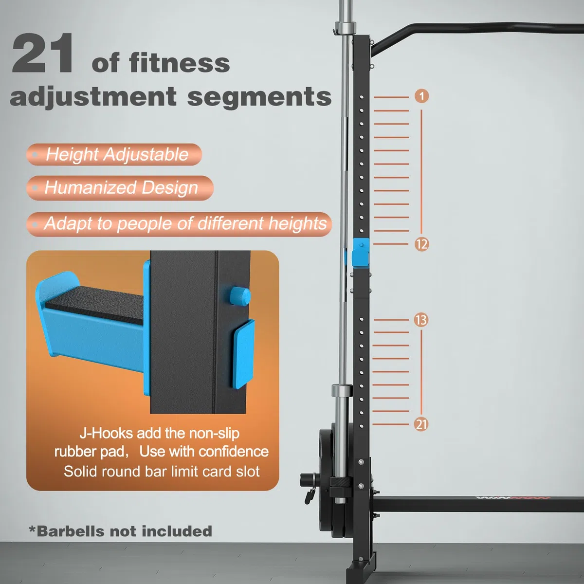 WINNOW Cage de Puissance Tour de Puissance pour Salle de Gym à Domicile réglable en Hauteur Squat Rack Station de Traction multifonctionnelle Support de Squat Support d'haltères