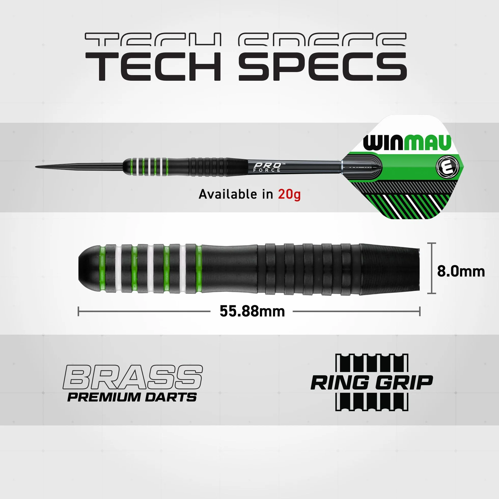 Winmau Darts - Masters Pro Premium Jeu de fléchettes en Poils- Comprend Un Jeu de fléchettes, des fléchettes, des ailettes, des tiges et Une Bande Oche