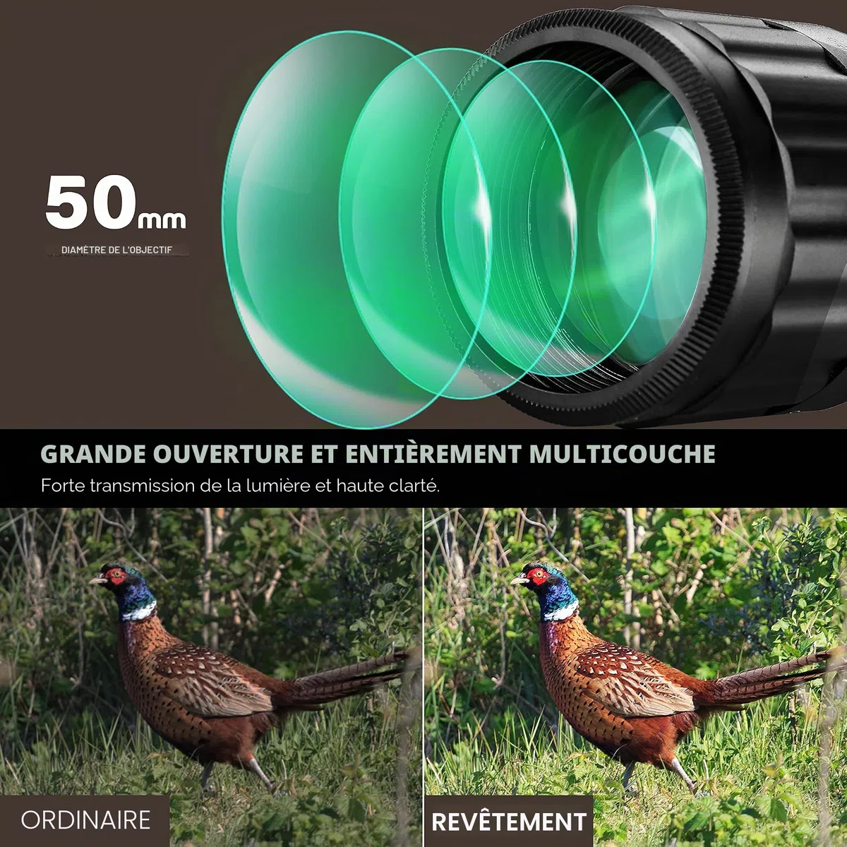 ESSLNB Lunette De Visee 3-9X50mm avec Parasol Tube et Télémètre Rouge Vert Bleu 3 Luminosité Réglages Viseur Point Rouge pour 20mm/22mm Weaver/Picatinny Rail Mount pour Chasse
