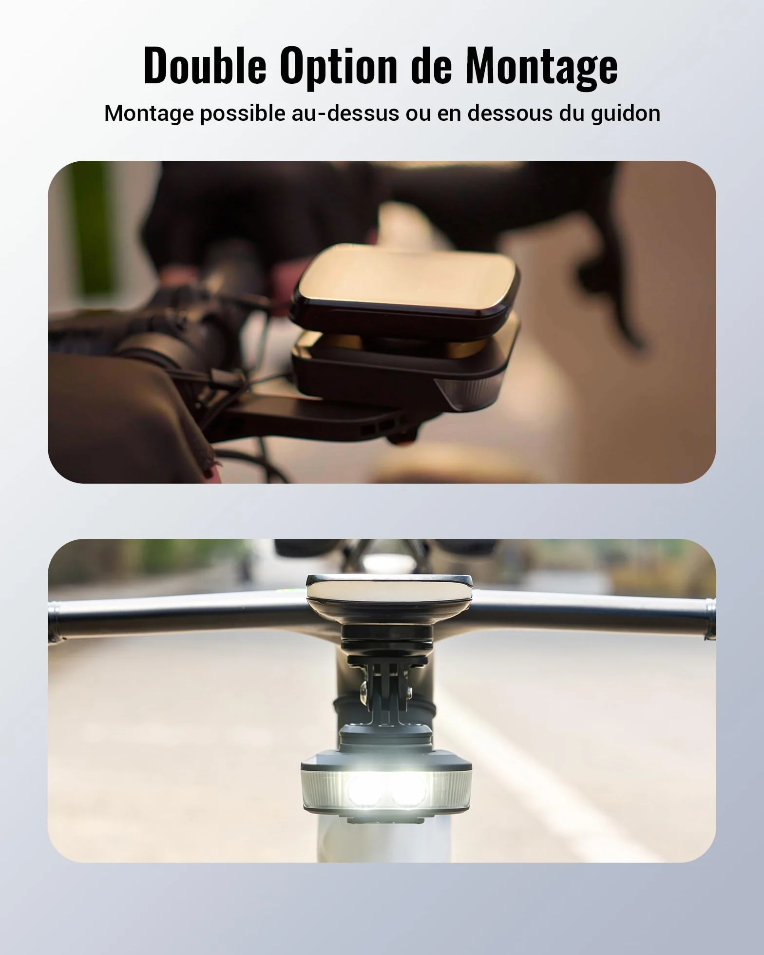 RAVEMEN FR1100 SE Phare Avant Vélo 1100 Lumens 270° Grand Angle Compatible Garmin/Wahoo/Bryton