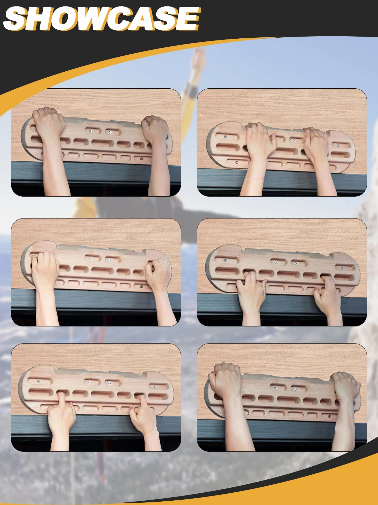 Hangboard planche d'escalade à doigts en bois de hêtre 120 kg