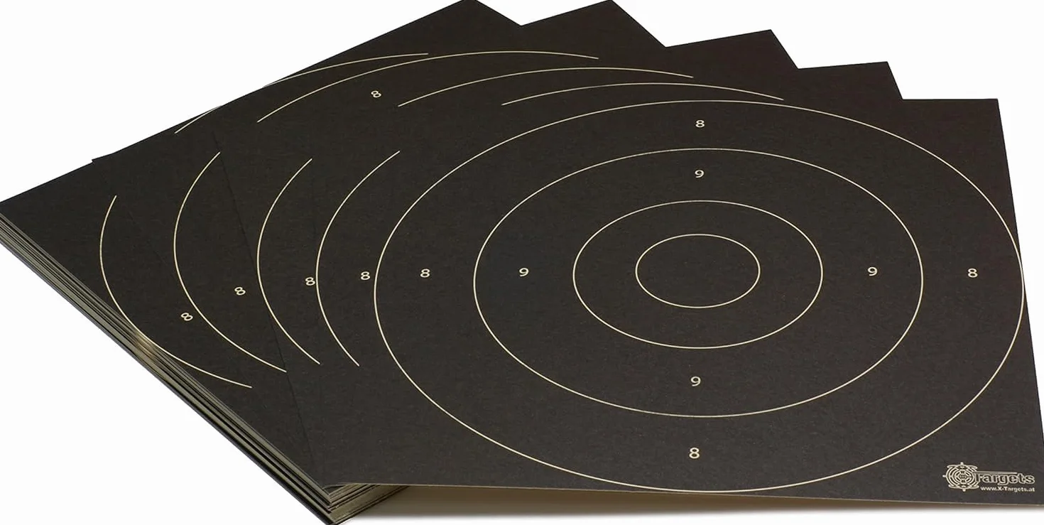 X-Targets Ensemble de cibles 140 pièces Standard/Duel Target / 52x55 cm et 26x26 cm/Carton de cibles de tir 200 g/m² Chamois