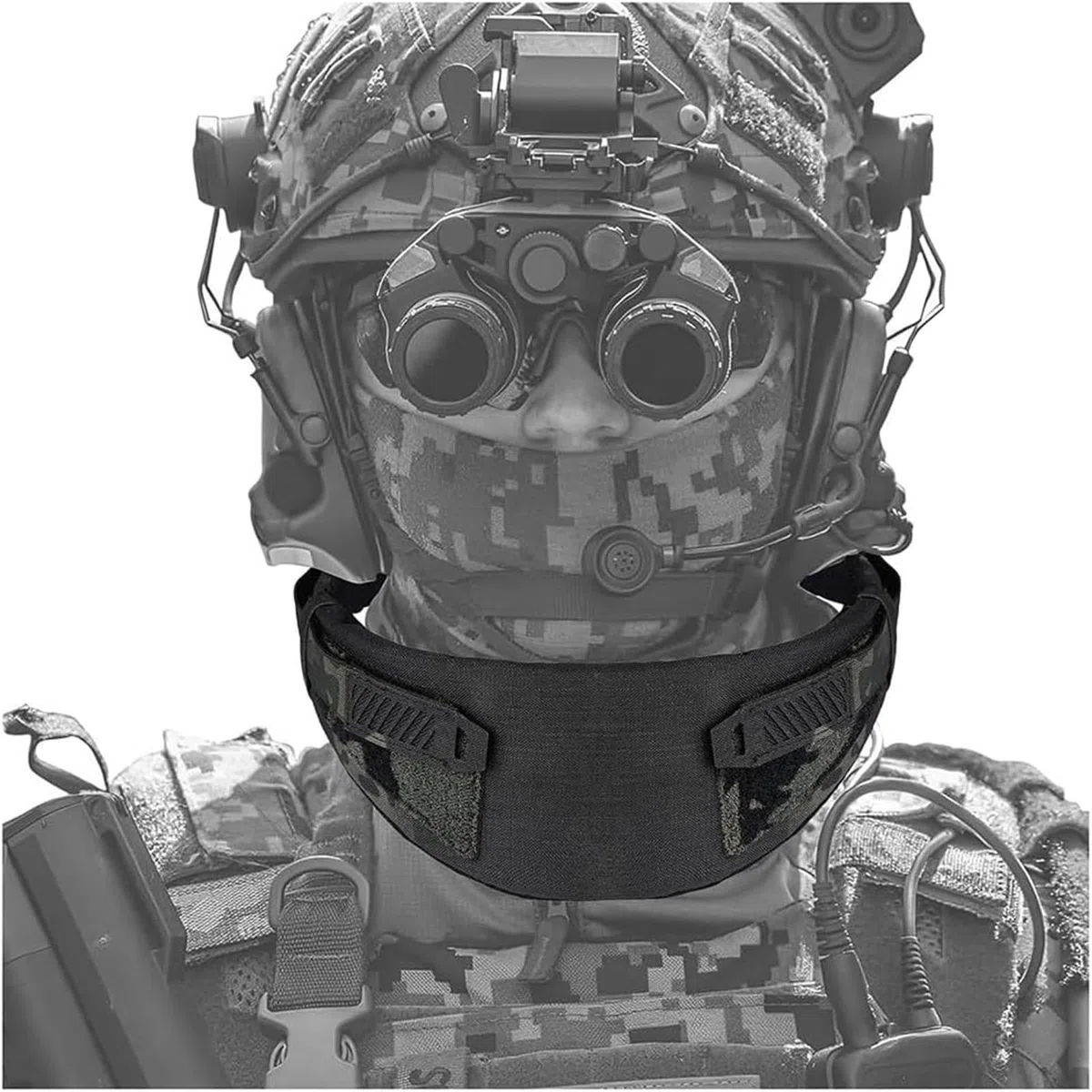 Protège-Cou Tactique for Gilet, Accessoires Tactiques Airsoft Paintball en Nylon Cordura 500D, Protège-Cou Épais Universels(E)