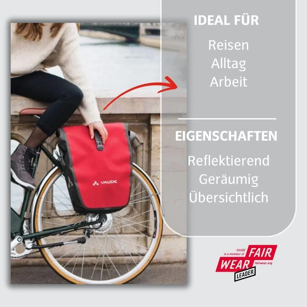 VAUDE Aqua Back Sacoche de vélo pour roue arrière - une paire – Volume 48 l - matière bâche sans PVC