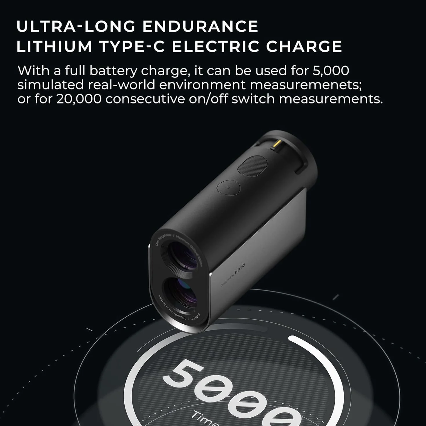 HOTO Télémètre Golf Laser 1100 yd, avec Compensation de Pente/Verrouillage de Drapeau, Grossissement 6 x, Précision ±1 m, Mesure Instantanée 0,5 s, Oculaire en Silicone, Recharge USB-C