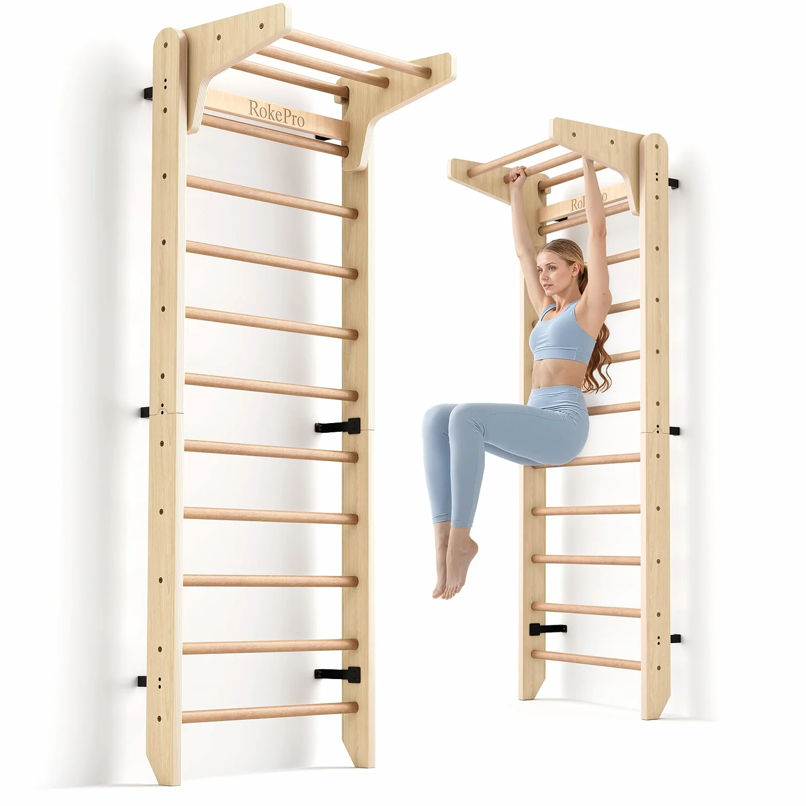 Échelle suédoise Multifonction en Bois à Fixation Murale pour Enfants et Adultes
