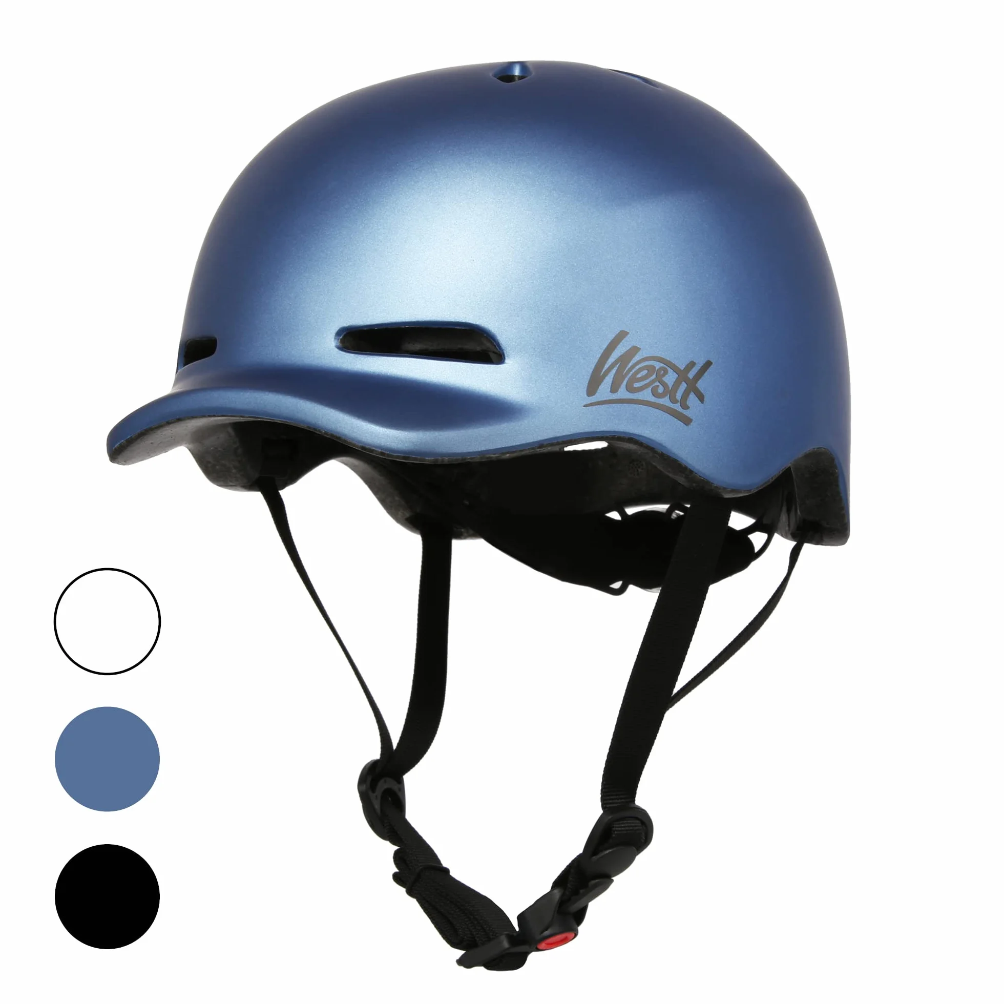 Westt Urban Casque vélo Urbain Homme Femme Enfants, Casque de Skate BMX avec lumière Respirante, 58-60cm