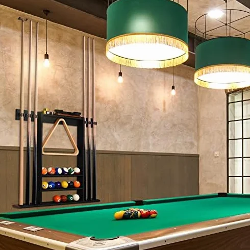 Support mural pour queues de billard 6 bâtons + balles, bois de bambou, accessoires de billard compact