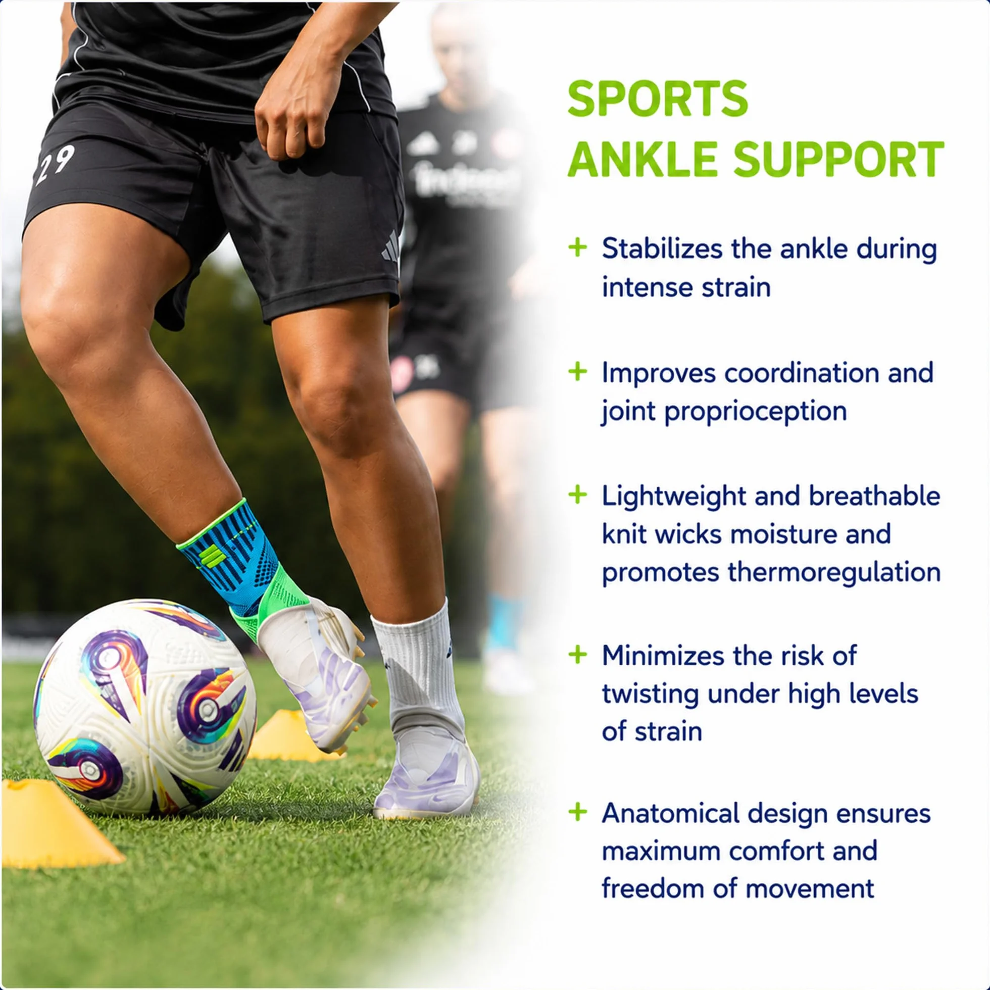 Bauerfeind, Chevillière de sport pour la cheville, À porter à droite pour stabiliser la cheville au basketball, football, handball, volley-ball ou la course à pied, Pas d’entorse, d’hyper extension et de torsion