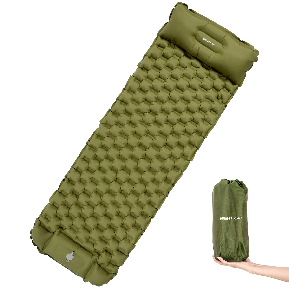 Night Cat Matelas Gonflable Léger: Matelas Gonflable Portable avec Coussin pour Camping Randonnée