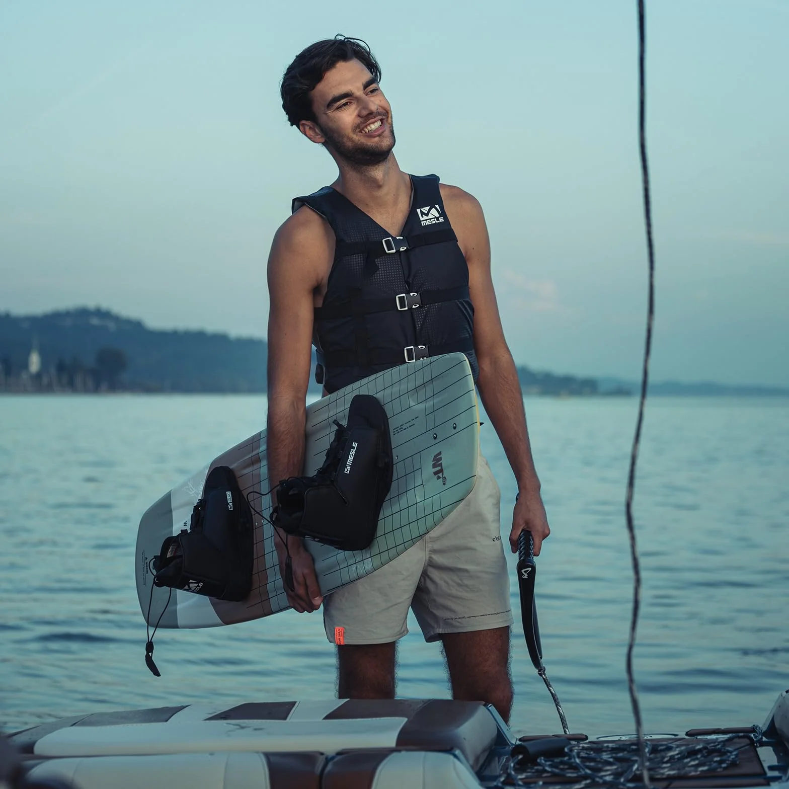 Mesle Duro Fixations pour Wakeboard, 30-45EU, débutants & avancés, Open Toe Boots, Grand réglage, Noir