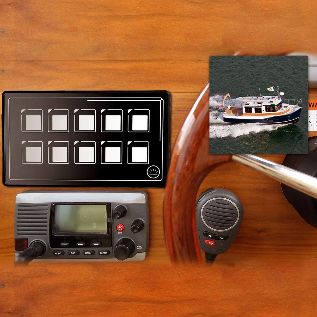 Panneau de commande, membrane 10P Contrôle d'application Blue tooth avec module de rétroéclairage, harnais et étiquettes autocollantes LED tactile PPTC intégré pour bateau de camping-car
