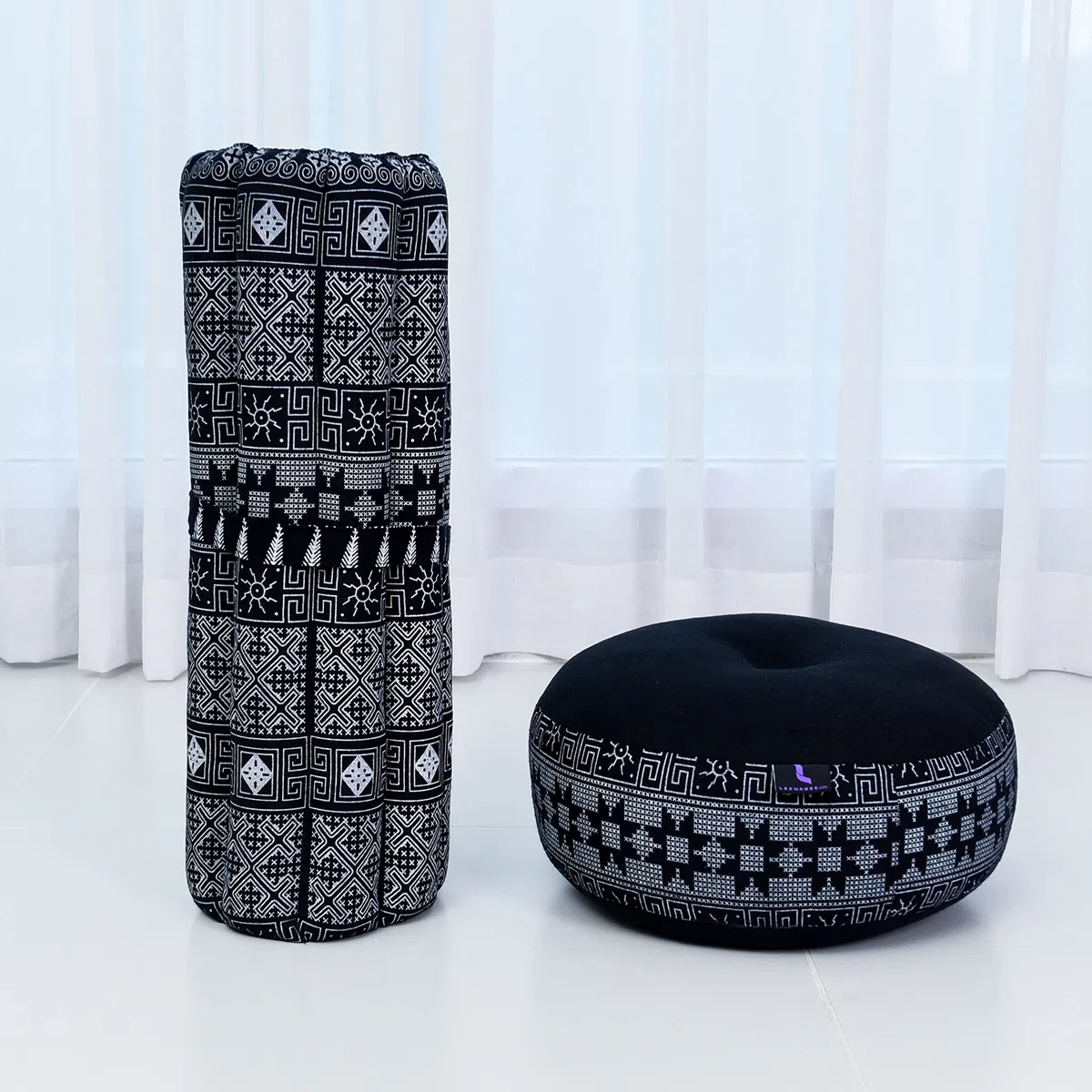 Leewadee Set Méditation Compact Zafu & Zabuton - Petit Coussin Kapok Yoga Zen Zazen