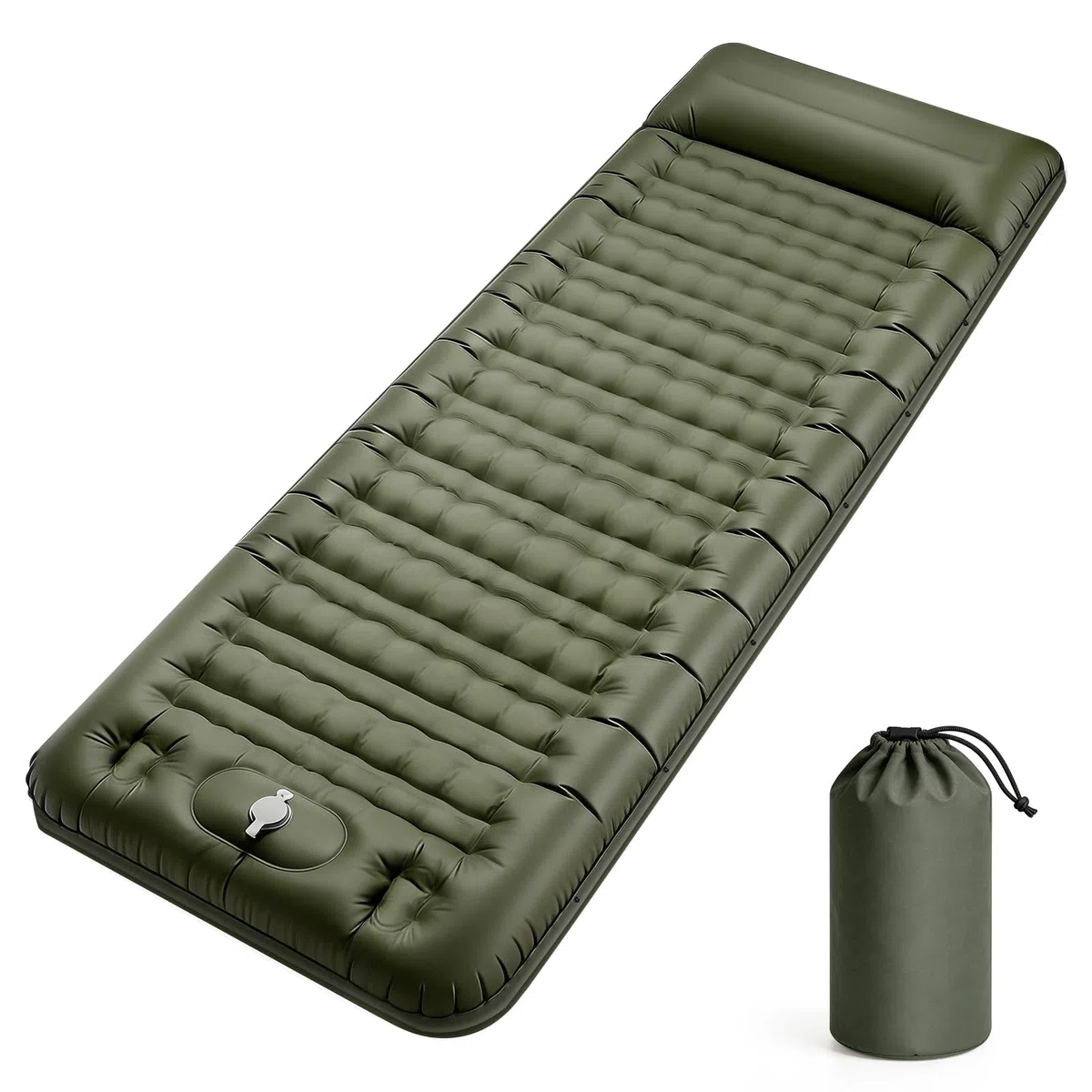 Matelas Camping Épais de 12-16 cm, Matelas Gonflable Camping avec Pompe à Pied Intégrée, Matelas Trekking Bivouac Randonnée Ultra Léger Imperméable, Lit Gonflable 1 Place pour Plage Randonnée