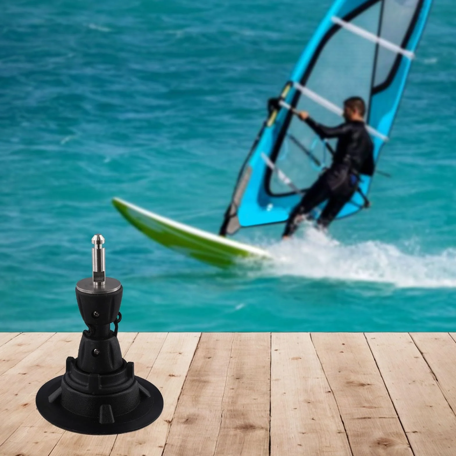 Pied de mât de planche à voile avec joint de boulon de tendon et pivot à 360 degrés, base de mât en PVC pour planche à voile, bas au pont et construction
