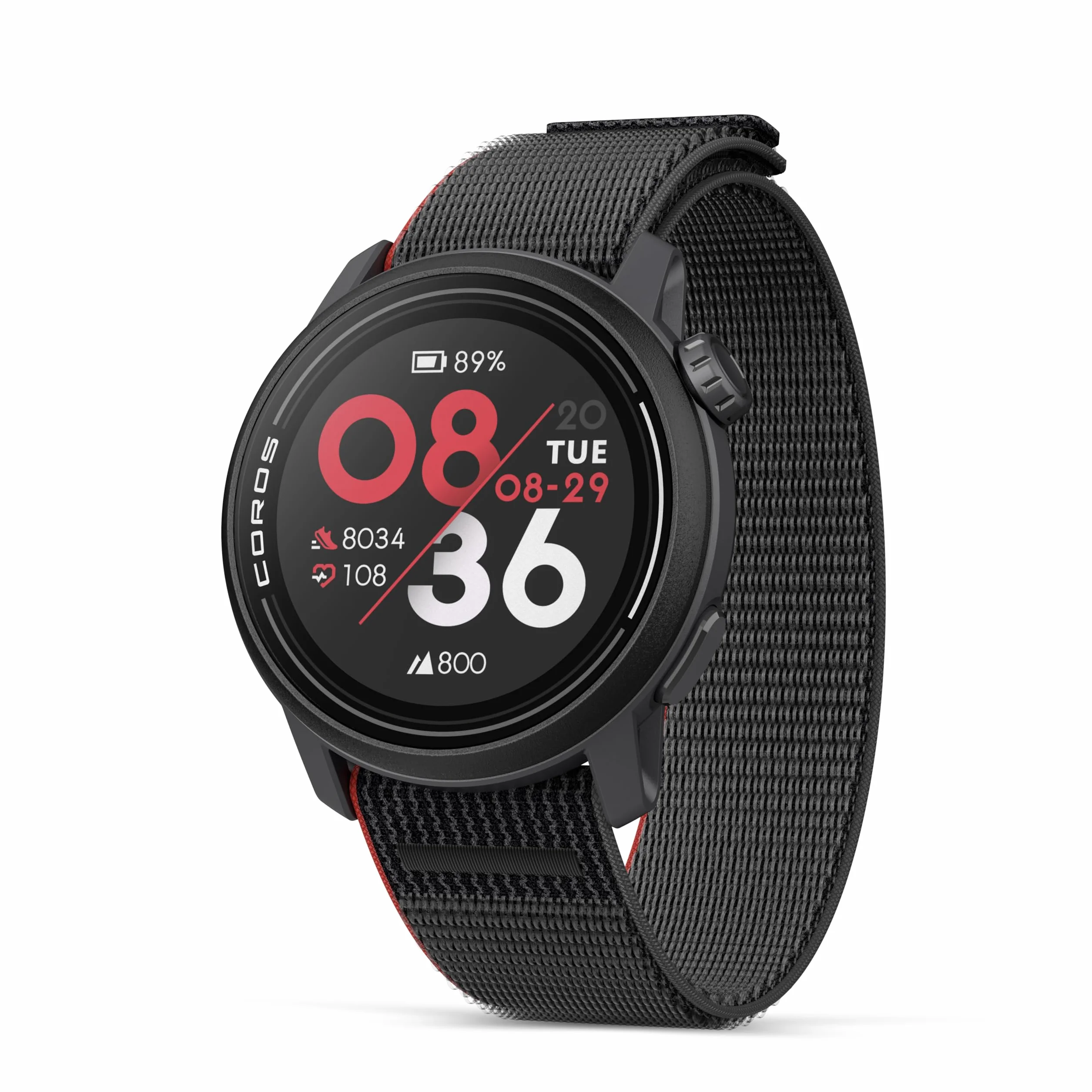COROS Pace 3 Montre GPS de sport légère, 17 Jours d'autonomie, Double fréquence, Fréquence Cardiaque, Navigation, Course à Pied (Nylon Encre)