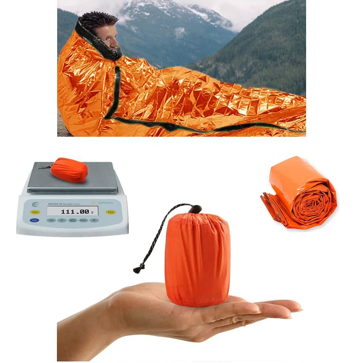 Sac de couchage de bivouac portable, thermique, léger, imperméable, équipement de réchauffement d'urgence, tente de survie.