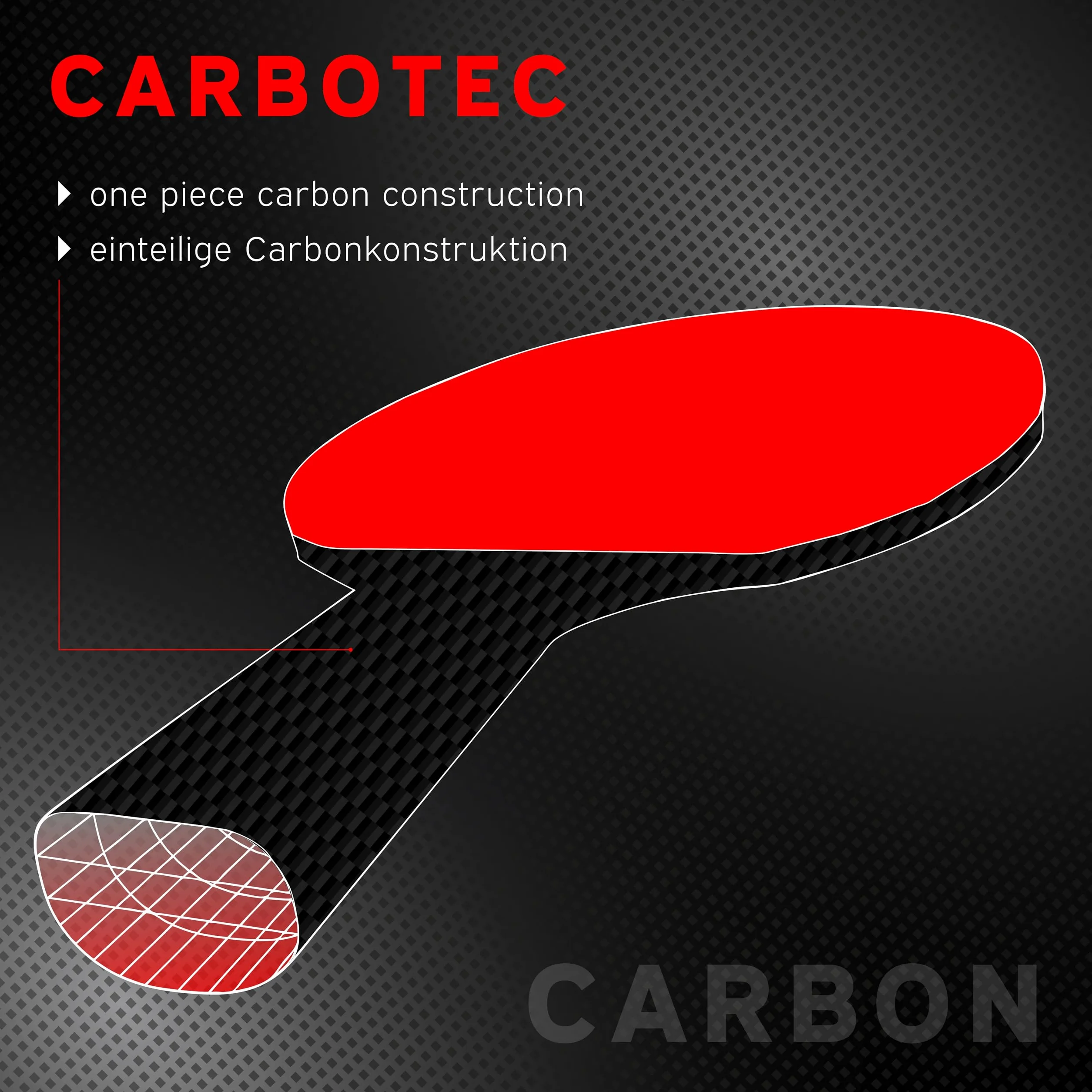 Donic-Schildkröt Raquette de Tennis de Table CarboTec, 20% a 100% Carbone