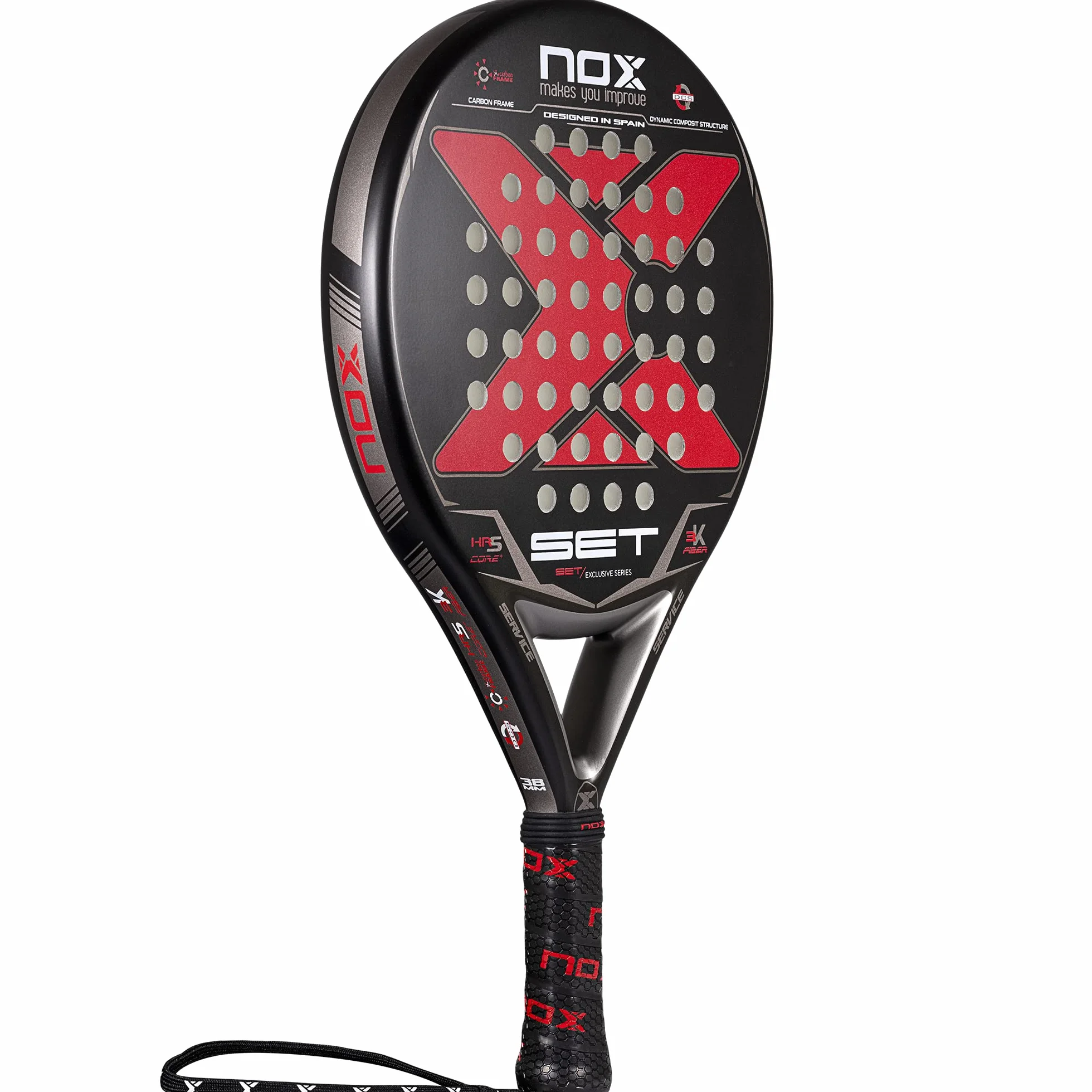 NOX Pelle de Padel Set - Exclusive Series, Noir - Rouge, Standard (Pelle Set 22 Exclusive Amazon)