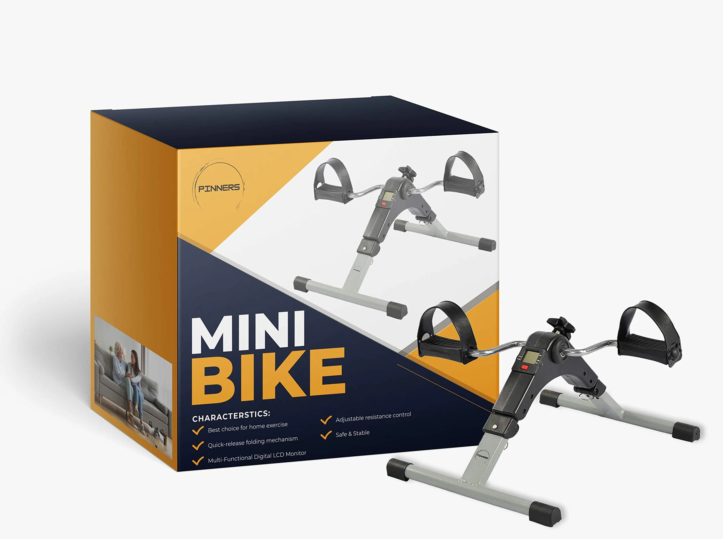 Mini Vélo d'Appartement Pédalier Pliable avec Résistance Réglable et Ecran LCD pour Seniors