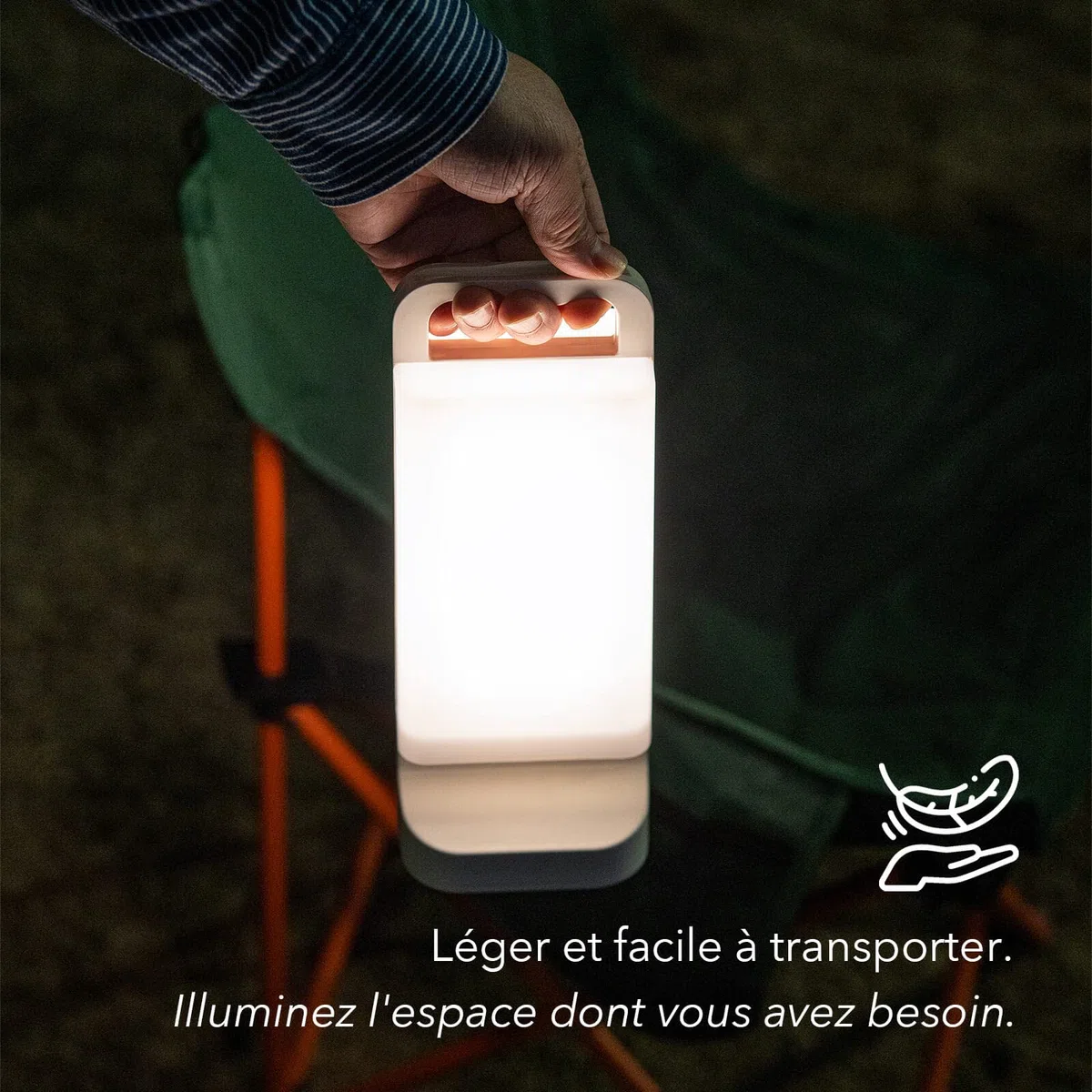 Lepwings Lampe Solaire Rechargeable USB, Lanterne LED Portable avec Batterie Externe 6000 mAh, Étanche IPX4 pour Intérieur et Extérieur (Camping, Randonnée, Pêche)