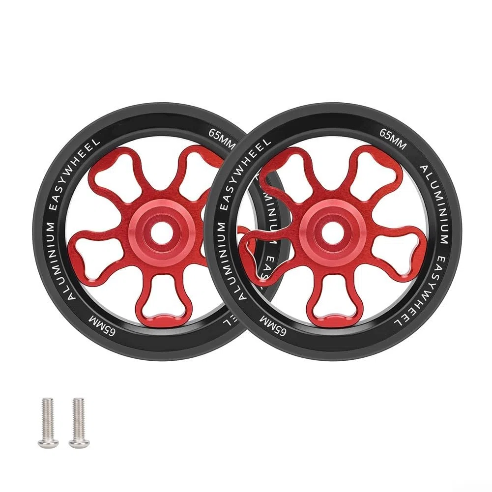 Roue de vélo pliable Easy Wheel, 70 mm pour Brompton et pour 3Sixty avec alliage d'aluminium et construction en caoutchouc, conçue pour une utilisation fluide (noir)