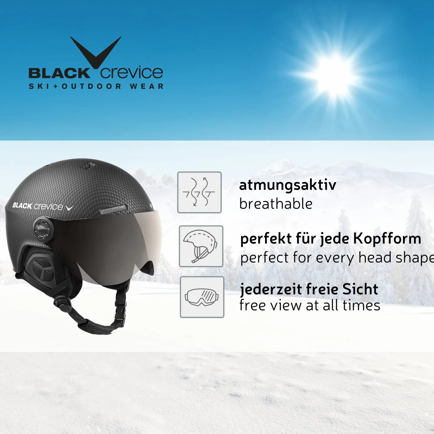 Black Crevice Casque de Ski pour Adulte Gstaad