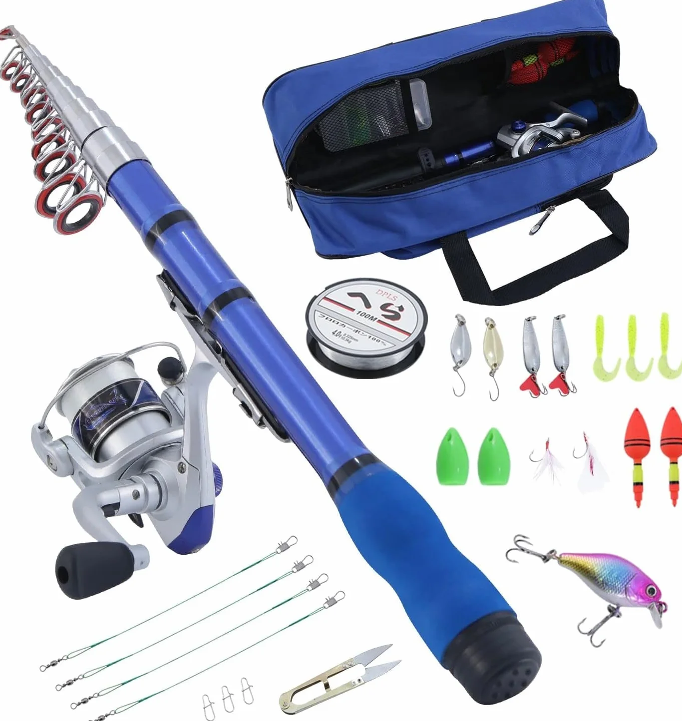 Mini Moulinet et Canne à pêche télescopique Portable à la Main Rigide 99% Fibre de Carbone Canne à pêche en mer et Moulinet leurres artificiels