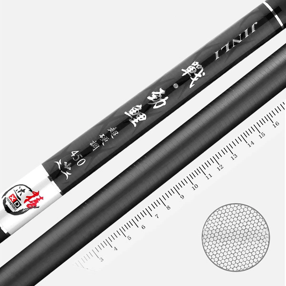 Canne A Peche Telescopique en Carbone (2.7m-7.2m) Ultra-Dur Canne à PêChe Chinoise Canne a Carpe Convient Aux Lacs RéServoirs RivièRes Et éTangs(5.7m)