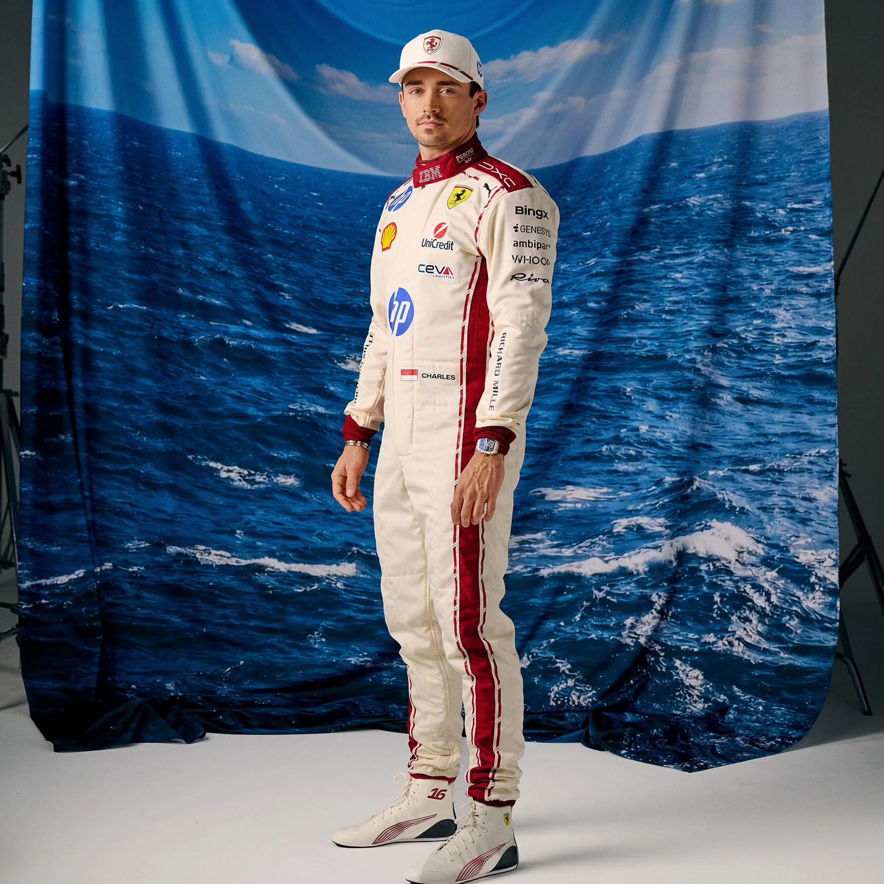 PUMA Scuderia Ferrari F1 Casquette édition spéciale Monaco GP 2026 Charles Leclerc Off White Taille Unique
